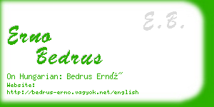 erno bedrus business card